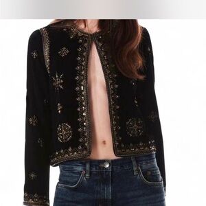 Zara Black Embroidered Blazer